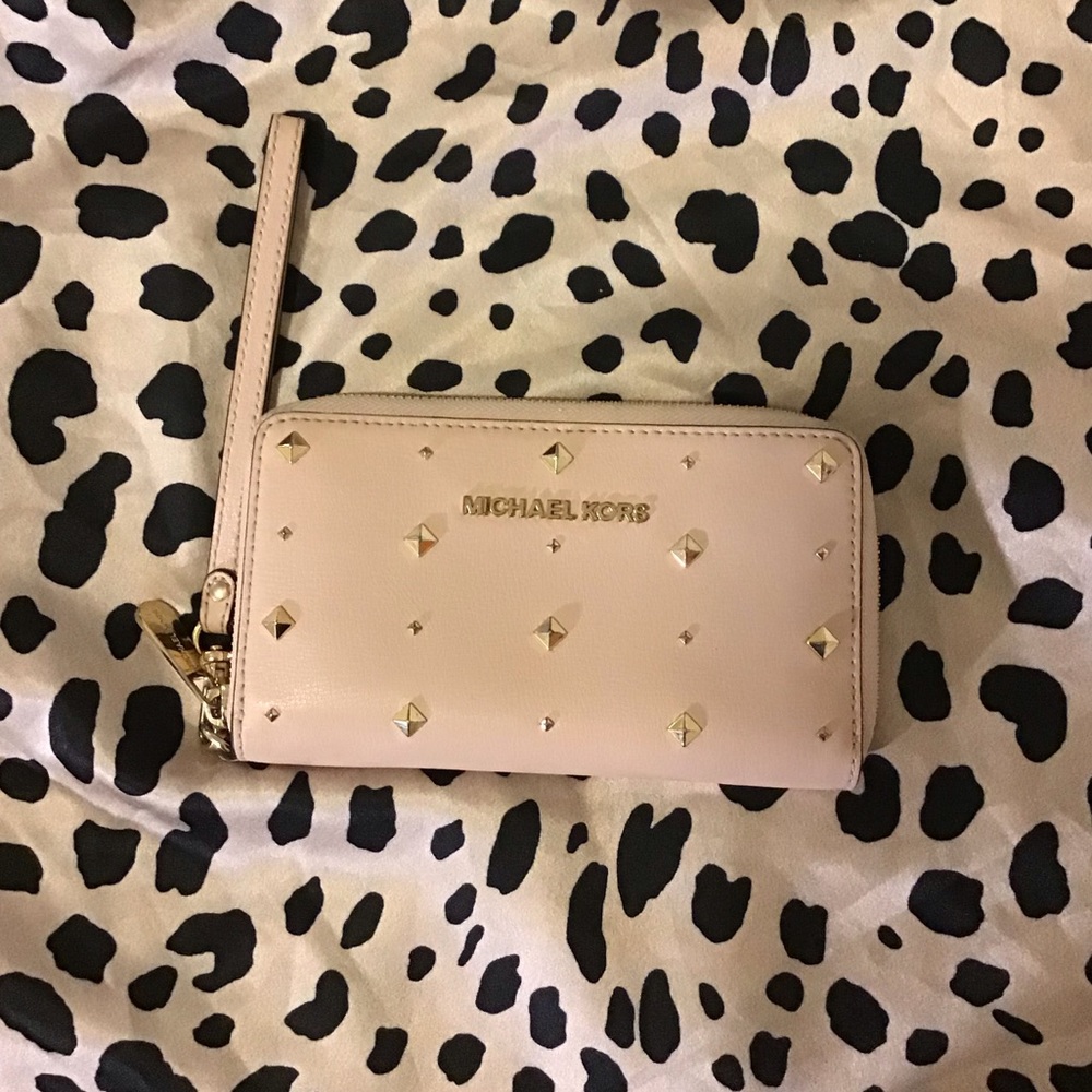 Michael Kors pink stud wallet